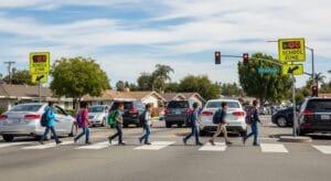 Riverside school zone accident near crosswalk