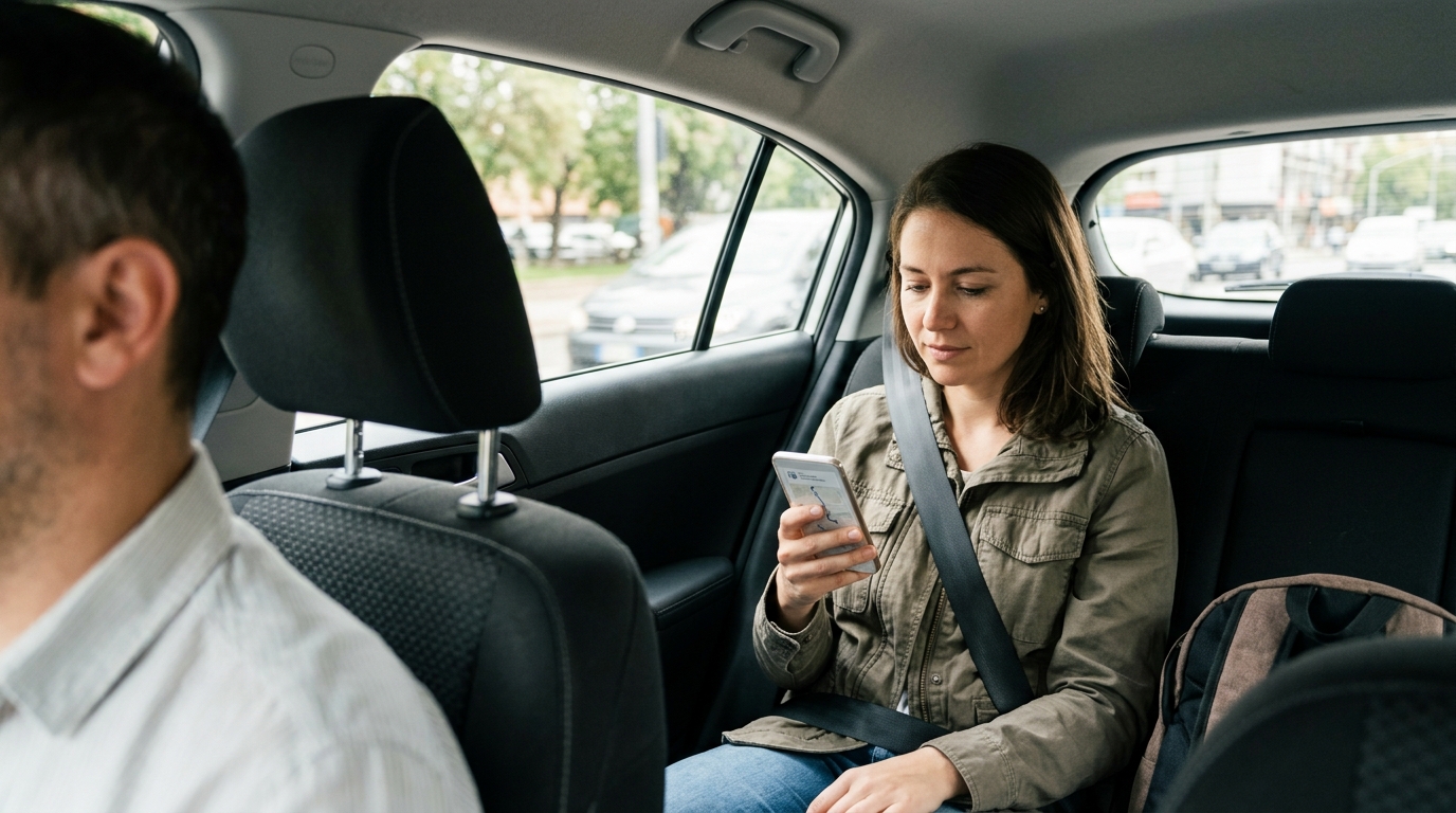Passenger preserving rideshare trip records after a Riverside car accident